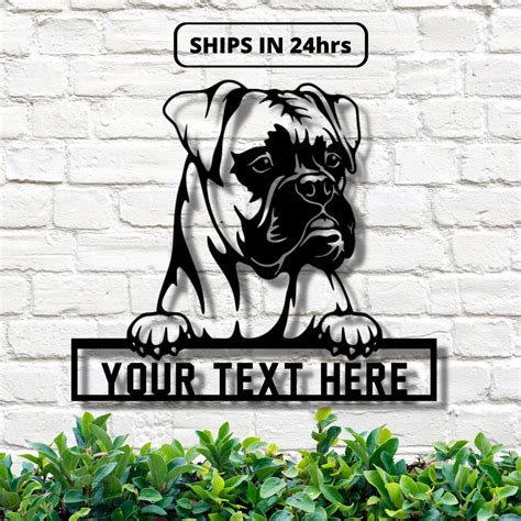 Personalized Boxer Dog Metal Sign 